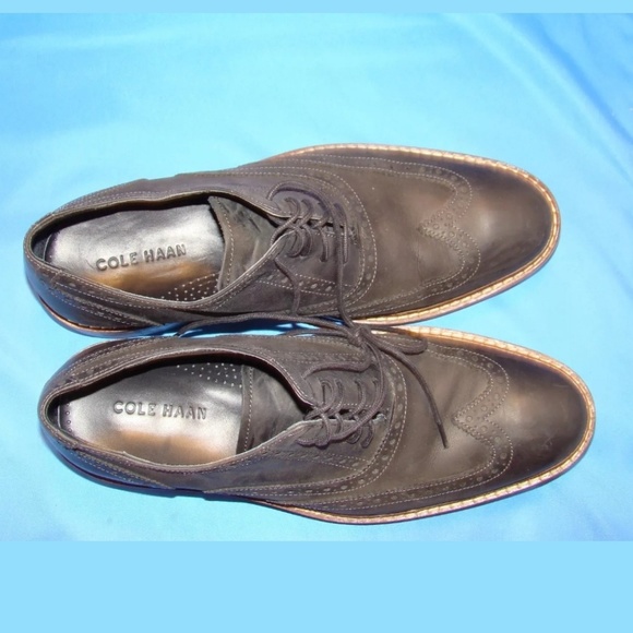 Men's Cole Haan Wingtip Shoes 9M Black - Picture 3 of 8